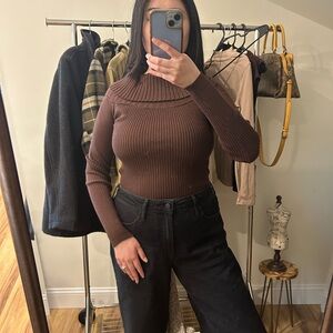 Brown Turtleneck Sweater
